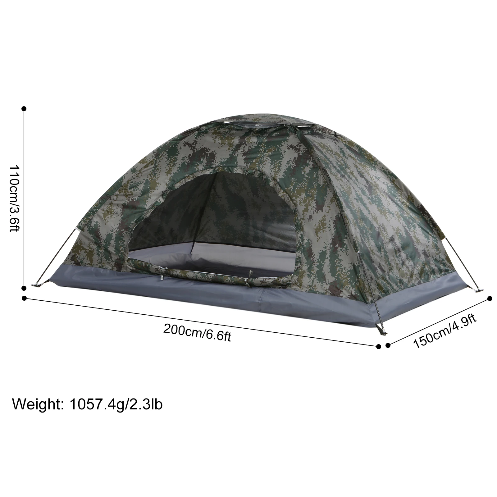 Tomshoo 1/2 Person Ultralight Camping Tent Single Layer Portable Hiking Tent Anti-UV Coating UPF 30+ For Outdoor Beach Fishing من قسم التعديل الجماعيخيمة تخييم خفيفة الوزن للغاية من تومشو، تتسع لشخصين، ذات طبقة واحدة، قابلة للحمل، مناسبة للمشي لمسافات طويلة، مزودة بطبقة مضادة للأشعة فوق البنفسجية بدرجة حماية 30+، مثالية للأنشطة الخارجية والشاطئية وصيد الأسماك. - Image 7