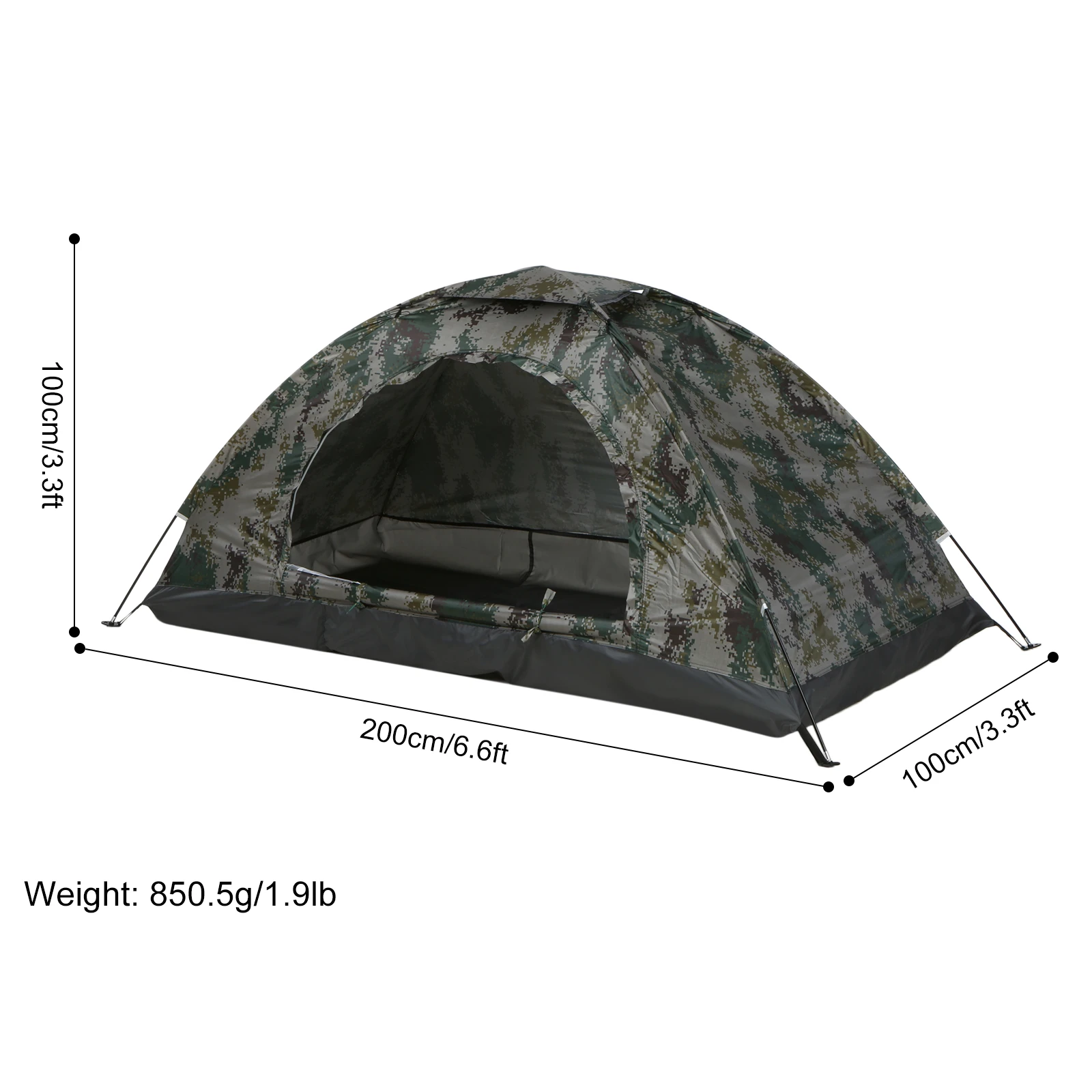 Tomshoo 1/2 Person Ultralight Camping Tent Single Layer Portable Hiking Tent Anti-UV Coating UPF 30+ For Outdoor Beach Fishing من قسم التعديل الجماعيخيمة تخييم خفيفة الوزن للغاية من تومشو، تتسع لشخصين، ذات طبقة واحدة، قابلة للحمل، مناسبة للمشي لمسافات طويلة، مزودة بطبقة مضادة للأشعة فوق البنفسجية بدرجة حماية 30+، مثالية للأنشطة الخارجية والشاطئية وصيد الأسماك. - Image 4