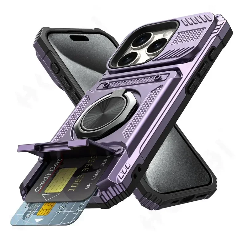 جراب iPhone 16 15 14 13 12 11 Pro Max XS XR 8 7 Plus بحلقة مغناطيسية دوارة وحامل، غطاء محفظة متين للحماية من السقوط من قسم التعديل الجماعيجراب لهاتف آيفون 16، 15، 14، 13، 12، 11 برو ماكس، XS، XR، 8، 7 بلس، مزود بحلقة مغناطيسية دوارة وحامل، حماية متينة ضد السقوط، غطاء محفظة - Image 8