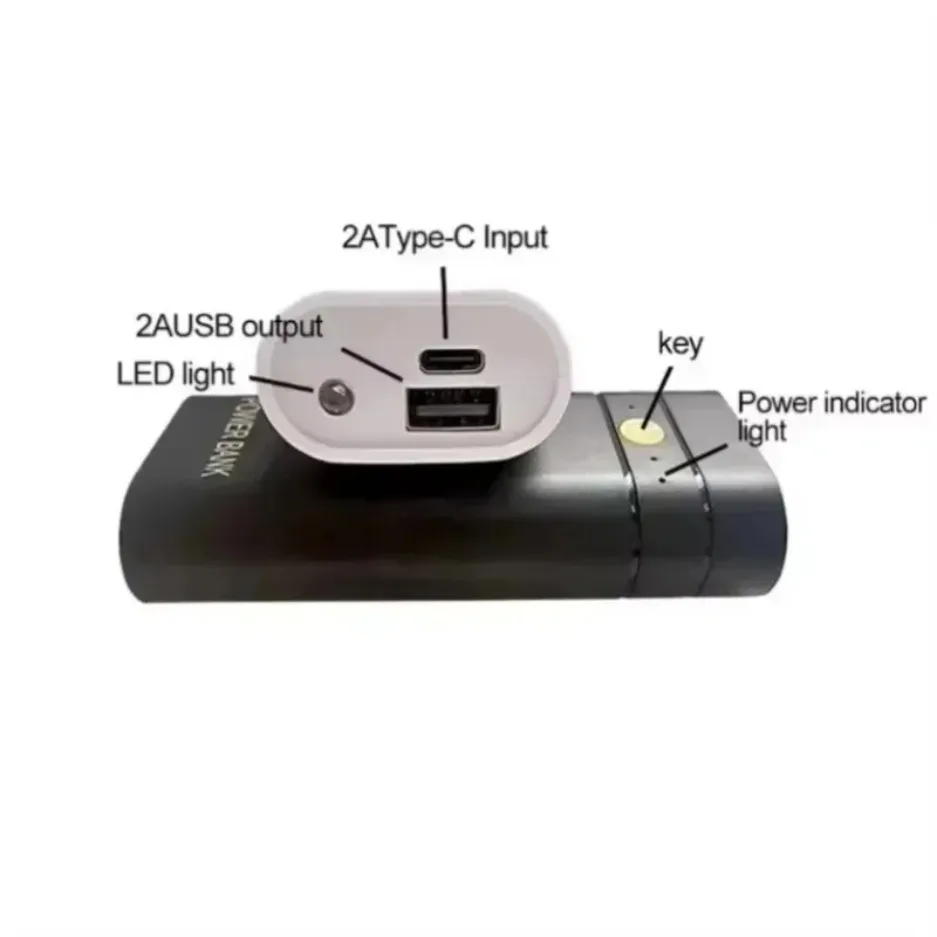 علبة شاحن بطارية USB من النوع C بجهد 5 فولت وتيار 6000 مللي أمبير، بطاريتان 18650، لشحن الأجهزة الإلكترونية، لا تشمل البطاريات، صندوق بنك طاقة من قسم التعديل الجماعيعلبة شحن بطاريات USB من النوع C، 5 فولت، 2 أمبير، 6000 مللي أمبير، تتسع لبطاريتين 18650، مناسبة للهواتف والأجهزة الإلكترونية، قابلة للتخصيص (لا تشمل البطاريات). - Image 3