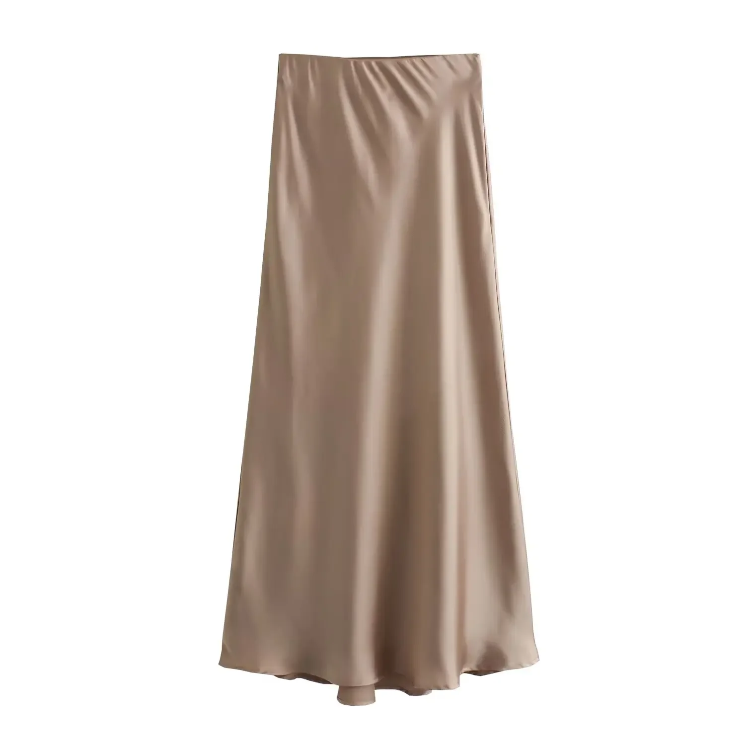 Willshela 2024 Black Satin Skirt Woman High Waist Elegant Long Skirts For Women Fashion Summer Midi Skirt Office Womens Skirts من قسم التحرير الجماعيتنورة ويلشيلا 2024 سوداء من الساتان، تنورة طويلة أنيقة بخصر عالٍ للنساء، تنورة ميدي صيفية عصرية للنساء، تنانير نسائية للعمل - Image 18