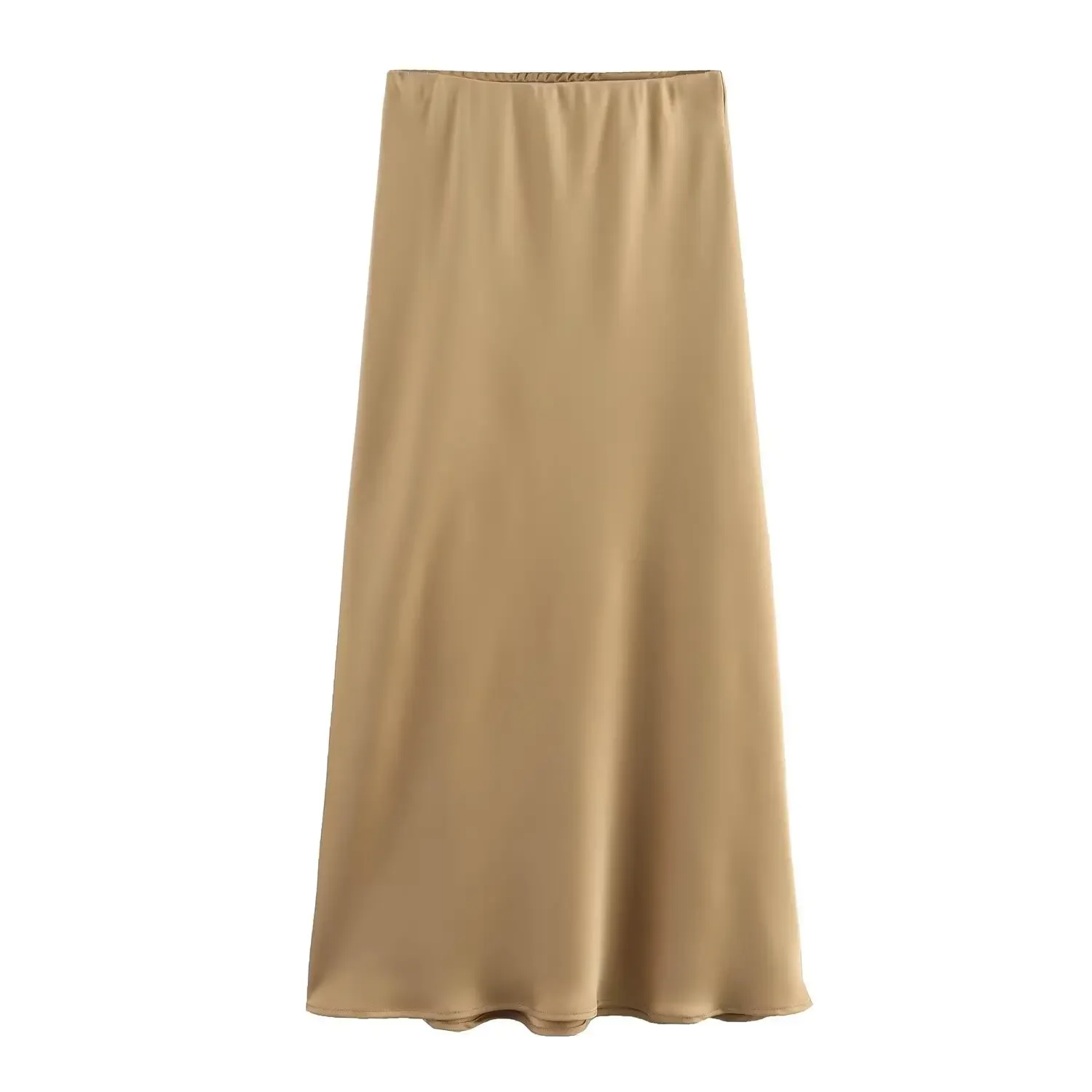 Willshela 2024 Black Satin Skirt Woman High Waist Elegant Long Skirts For Women Fashion Summer Midi Skirt Office Womens Skirts من قسم التحرير الجماعيتنورة ويلشيلا 2024 سوداء من الساتان، تنورة طويلة أنيقة بخصر عالٍ للنساء، تنورة ميدي صيفية عصرية للنساء، تنانير نسائية للعمل - Image 7