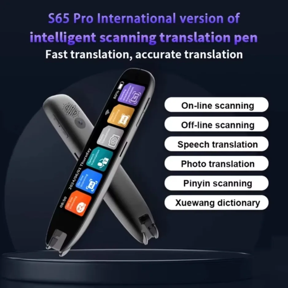 XIKCU S65 Pro Smart Voice Translator 142 Languages WIFI Scan Scan Translation Pen Scanning Translation Pen For Business Travel Abroad من التحرير الجماعيقلم الترجمة الصوتية الذكي XIKCU S65 Pro يدعم 142 لغة، مزود بتقنية واي فاي، قلم ترجمة ومسح ضوئي، مثالي للسفر بغرض العمل أو السفر إلى الخارج - Image 6