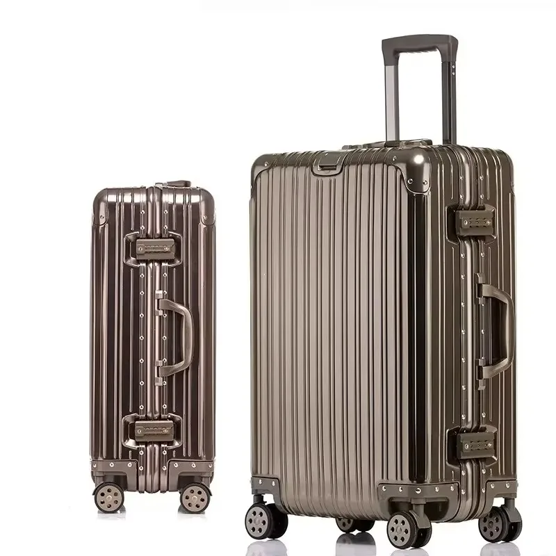 100% Aluminum-magnesium Alloy Travel Suitcase High Quality Rolling Luggage 20/24/26/29'' Trolley Luggage Carry-On Cabin Suitcase - Image 9