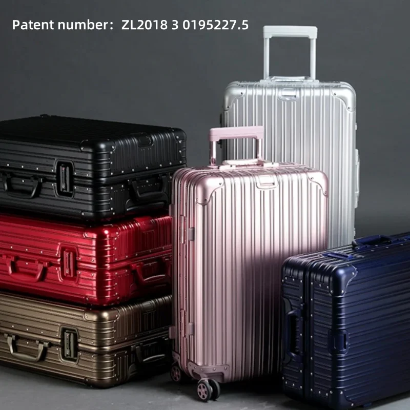 100% Aluminum-magnesium Alloy Travel Suitcase High Quality Rolling Luggage 20/24/26/29'' Trolley Luggage Carry-On Cabin Suitcase - Image 2