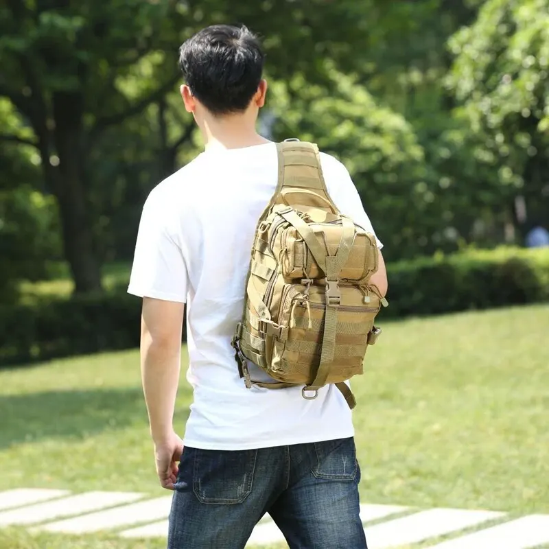 Rilibegan Chest Bag Waterproof Oxford Single Shoulder Bags Tactical Chest Bags Big Capacity Crossbody Bags Camouflage Chest Bag - Image 3
