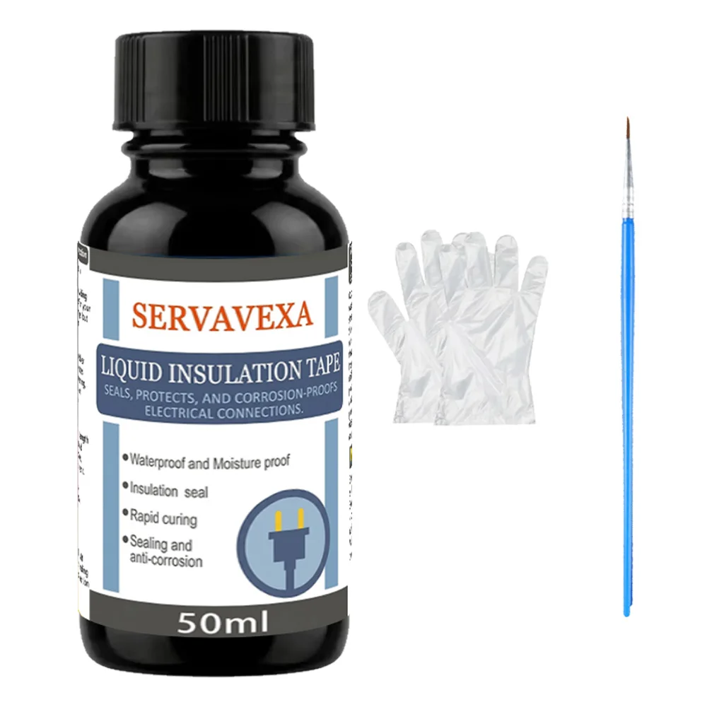 مجموعة شريط العزل الكهربائي السائل SERVAVEXA، مانع تسرب عازل مقاوم للماء مع فرشاة وقفازات، سريع الجفاف للأسلاك الخارجية من قسم التحرير الجماعيمجموعة شريط عازل كهربائي سائل من سيرفافيكسا، مانع تسرب عازل مقاوم للماء مع فرشاة وقفازات، سريع الجفاف للأسلاك الخارجية - Image 10