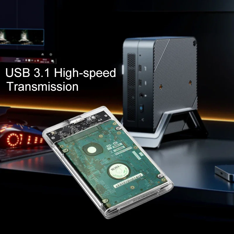 علبة محرك أقراص صلبة 3.0/3.1 بوصة SATA SSD بسرعة نقل بيانات 5 جيجابت في الثانية وتصميم شفاف - هيكل خارجي للهاتف المحمول من التحرير الجماعيعلبة قرص صلب 3.0/3.1 بوصة، علبة قرص صلب SSD SATA 2.5 بوصة بسرعة نقل 5 جيجابت في الثانية وتصميم شفاف، هيكل خارجي محمول - Image 2