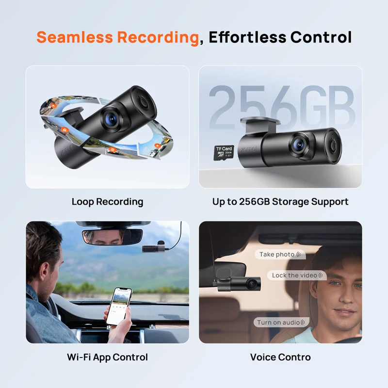 70mai Dash Cam M310 Plus 2K 1440P 143°FOV F1.55 Smart Voice Control 24H Parking Guard Night Vision 70mai M310 Plus 2K Car DVR - Image 5