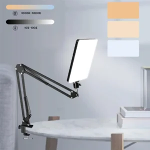 مصباح LED للتصوير الفوتوغرافي، مصابيح سيلفي، إضاءة مؤتمرات، مصباح استوديو تصوير مع حامل ذراع مقصي للبث المباشر على Zoom وYouTube من التحرير الجماعيمصباح تصوير LED، مصابيح سيلفي، إضاءة مؤتمرات، مصباح استوديو تصوير مع حامل ذراع مقصي للبث المباشر على Zoom وYouTube