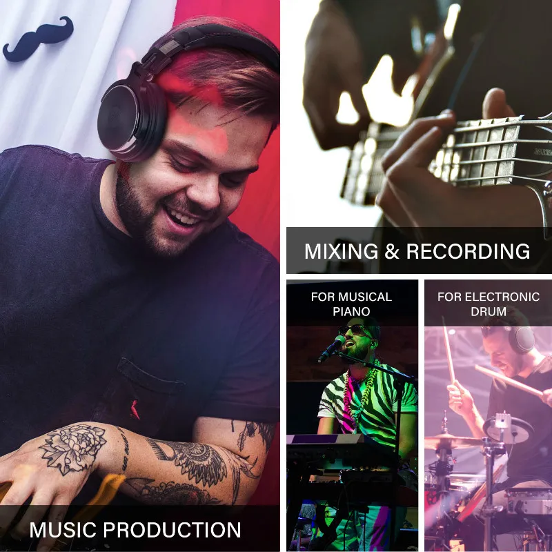 سماعات Oneodio السلكية الاحترافية للاستوديو Pro 50 DJ المزودة بميكروفون، سماعة رأس موسيقية عالية الدقة فوق الأذن، مناسبة للهواتف وأجهزة الكمبيوتر من قسم التحرير الجماعيسماعات رأس احترافية سلكية من ونوديو، طراز ستوديو برو 50، مزودة بميكروفون، سماعات رأس عالية الدقة للموسيقى، مناسبة للهواتف وأجهزة الكمبيوتر. - Image 5