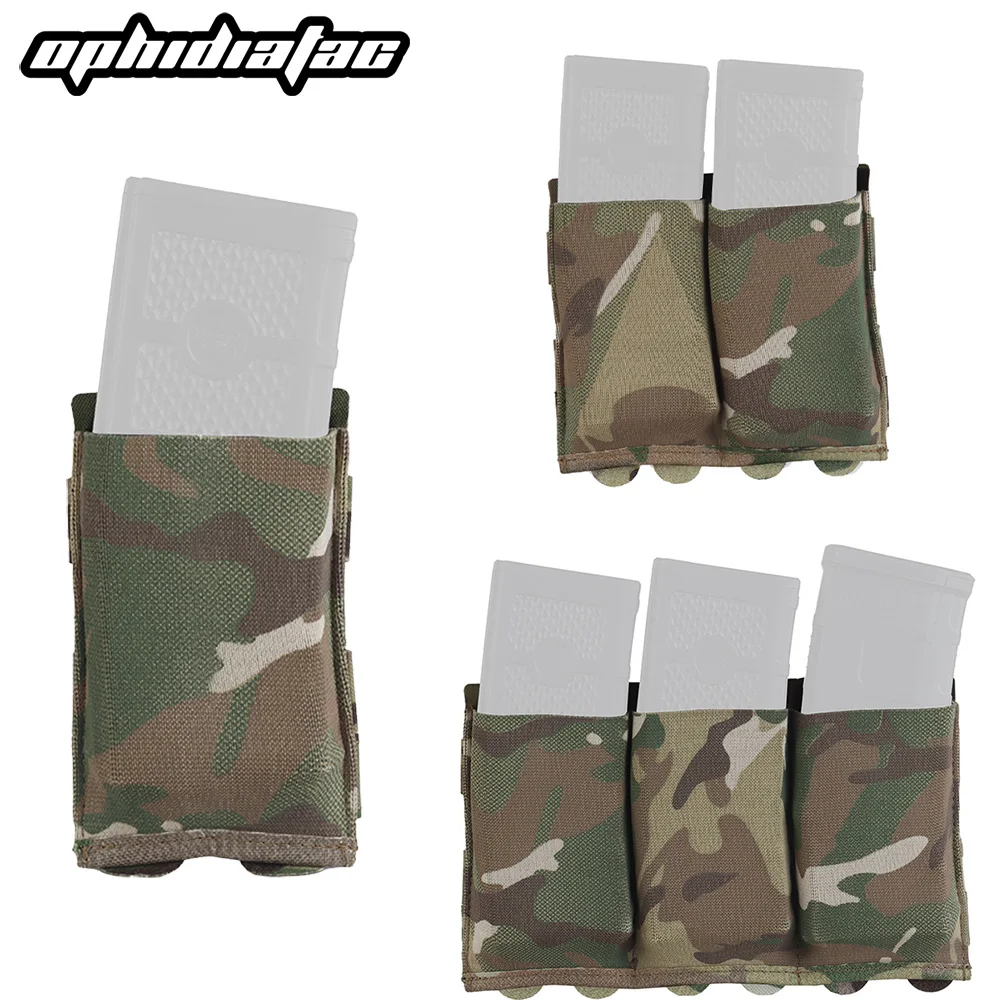 OPHIDIAN 5.56/7.62 Magazine Pouch Hunting Molle Magazine Pouch Single Double Triple Magazine Storage Bag Hunting Elastic Box for من قسم التعديل بالجملةجراب مخازن ذخيرة أوفيديان عيار 5.56/7.62، جراب مخازن ذخيرة للصيد بنظام مول، حقيبة تخزين مخازن ذخيرة مفردة، مزدوجة، وثلاثية، صندوق مطاطي للصيد