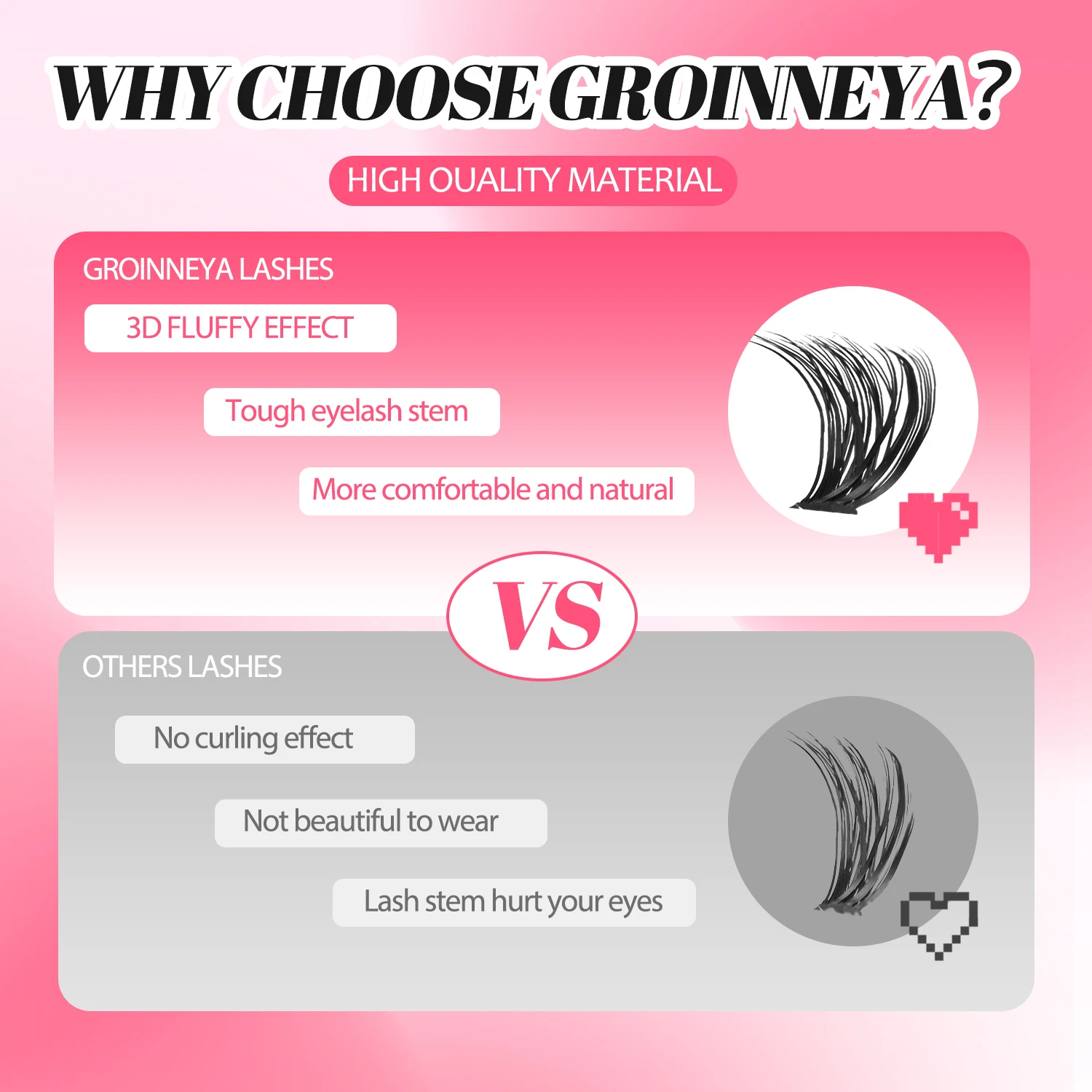 مجموعة رموش GROINNEYA DIY Lash Clusters Set Mixed Tray Lashes Kit Fluffy Individual Lashes Extension with Lash Bond and Seal At Home Makeup من قسم التحرير الجماعيمجموعة رموش جروينيا DIY، علبة رموش متنوعة، مجموعة رموش فردية كثيفة مع لاصق ومثبت للرموش، مكياج منزلي - Image 3