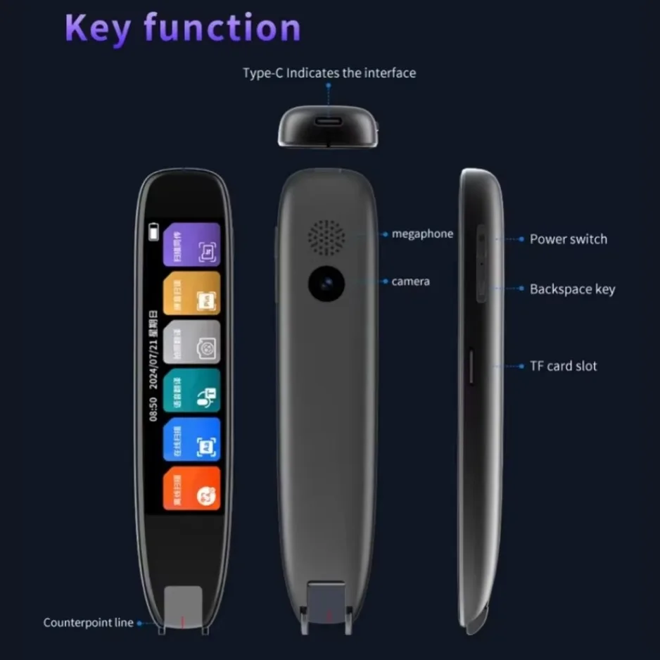 XIKCU S65 Pro Smart Voice Translator 142 Languages WIFI Scan Scan Translation Pen Scanning Translation Pen For Business Travel Abroad من التحرير الجماعيقلم الترجمة الصوتية الذكي XIKCU S65 Pro يدعم 142 لغة، مزود بتقنية واي فاي، قلم ترجمة ومسح ضوئي، مثالي للسفر بغرض العمل أو السفر إلى الخارج - Image 5