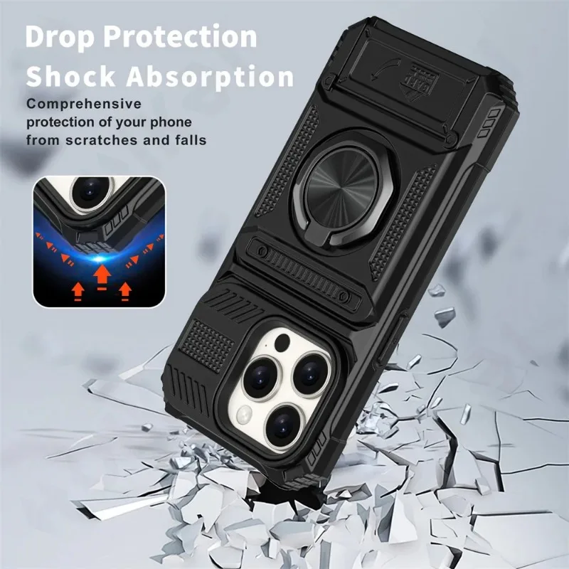 جراب iPhone 16 15 14 13 12 11 Pro Max XS XR 8 7 Plus بحلقة مغناطيسية دوارة وحامل، غطاء محفظة متين للحماية من السقوط من قسم التعديل الجماعيجراب لهاتف آيفون 16، 15، 14، 13، 12، 11 برو ماكس، XS، XR، 8، 7 بلس، مزود بحلقة مغناطيسية دوارة وحامل، حماية متينة ضد السقوط، غطاء محفظة - Image 5