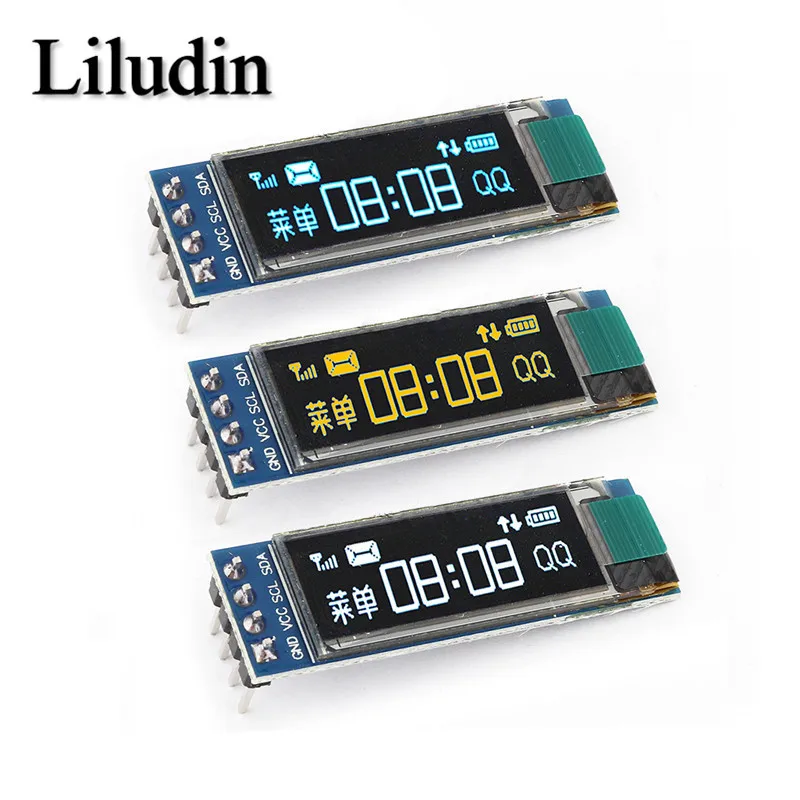 وحدة OLED مقاس 0.91 بوصة، شاشة OLED بيضاء/زرقاء 128×32، شاشة OLED LCD LED SSD1306، وحدة عرض 0.91 بوصة، اتصال IIC لأردوينو من التحرير الجماعيوحدة عرض OLED مقاس 0.91 بوصة، شاشة OLED بيضاء/زرقاء مقاس 0.91 بوصة بدقة 128×32 بكسل، شاشة OLED LCD LED SSD1306، وحدة اتصال IIC مقاس 0.91 بوصة لأردوينو - Image 6
