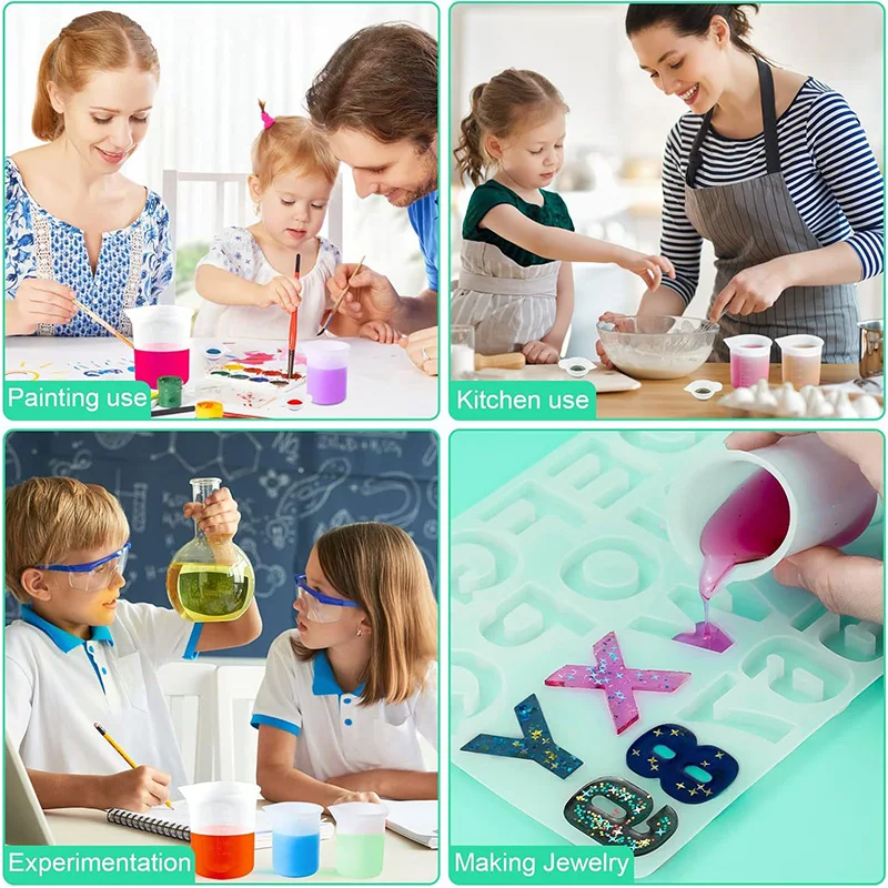 أكواب قياس خلط السيليكون، قالب راتنج الأشعة فوق البنفسجية لأكواب صب الطلاء، أداة راتنج DIY، راتنج الإيبوكسي، طلاء الأكريليك، أداة صنع المجوهرات من التحرير الجماعيأكواب قياس وخلط سيليكون، قالب راتنج مقاوم للأشعة فوق البنفسجية، أكواب صب الطلاء، أداة راتنج يدوية الصنع، راتنج إيبوكسي، طلاء أكريليك، أداة لصنع المجوهرات - Image 6