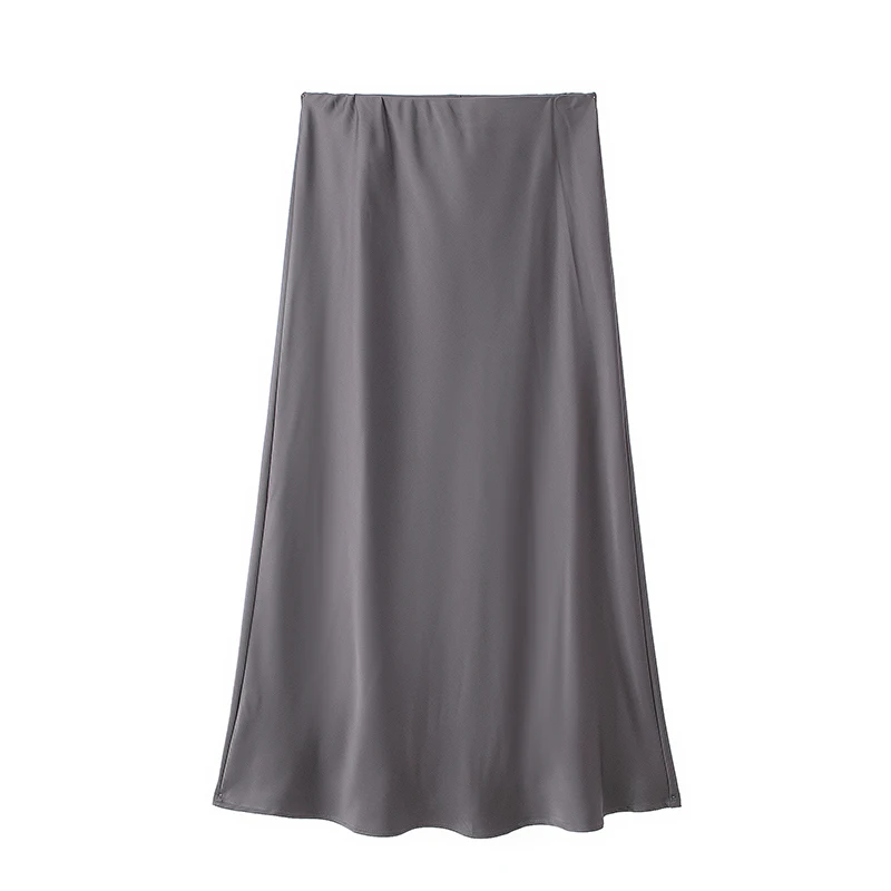 Willshela 2024 Black Satin Skirt Woman High Waist Elegant Long Skirts For Women Fashion Summer Midi Skirt Office Womens Skirts من قسم التحرير الجماعيتنورة ويلشيلا 2024 سوداء من الساتان، تنورة طويلة أنيقة بخصر عالٍ للنساء، تنورة ميدي صيفية عصرية للنساء، تنانير نسائية للعمل - Image 17