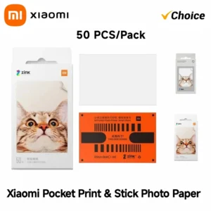 ورق صور Xiaomi ZINK Pocket مقاس 3 بوصات ذاتي اللصق للطباعة الفورية بدون حبر لطابعة Mi Pocket Printer 1S، 50 ورقة، عبوة واحدة من التحرير الجماعيورق صور شاومي زينك بوكيت، 3 بوصة، ذاتي اللصق، طباعة فورية، لا يحتاج إلى حبر، لطابعة Mi Pocket Printer 1S، عبوة من 50 ورقة