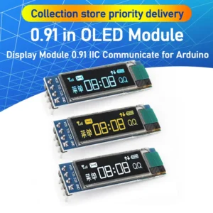 وحدة OLED مقاس 0.91 بوصة، شاشة OLED بيضاء/زرقاء 128×32، شاشة OLED LCD LED SSD1306، وحدة عرض 0.91 بوصة، اتصال IIC لأردوينو من التحرير الجماعيوحدة عرض OLED مقاس 0.91 بوصة، شاشة OLED بيضاء/زرقاء مقاس 0.91 بوصة بدقة 128×32 بكسل، شاشة OLED LCD LED SSD1306، وحدة اتصال IIC مقاس 0.91 بوصة لأردوينو