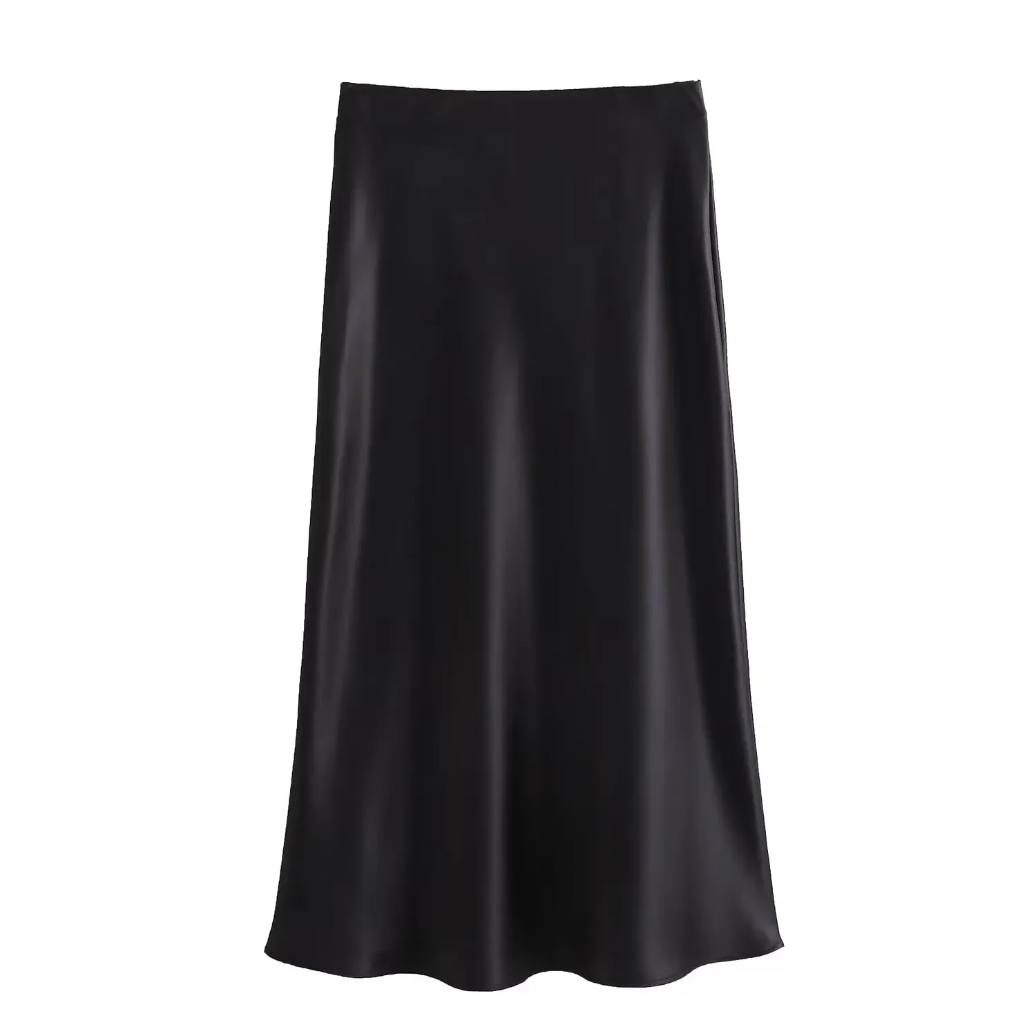 Willshela 2024 Black Satin Skirt Woman High Waist Elegant Long Skirts For Women Fashion Summer Midi Skirt Office Womens Skirts من قسم التحرير الجماعيتنورة ويلشيلا 2024 سوداء من الساتان، تنورة طويلة أنيقة بخصر عالٍ للنساء، تنورة ميدي صيفية عصرية للنساء، تنانير نسائية للعمل - Image 11