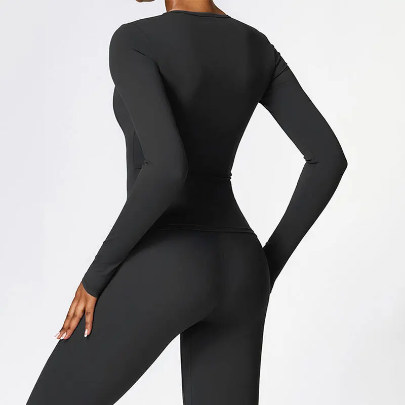NCLAGEN Long Sleeve Workout Top Gym Pilates Clothes Women Active Wear Sports Shirt Elastic Fitness Yoga Clothing Running Shirts - Image 3