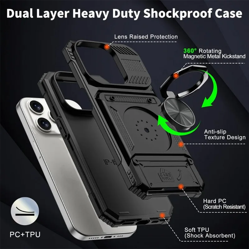 جراب iPhone 16 15 14 13 12 11 Pro Max XS XR 8 7 Plus بحلقة مغناطيسية دوارة وحامل، غطاء محفظة متين للحماية من السقوط من قسم التعديل الجماعيجراب لهاتف آيفون 16، 15، 14، 13، 12، 11 برو ماكس، XS، XR، 8، 7 بلس، مزود بحلقة مغناطيسية دوارة وحامل، حماية متينة ضد السقوط، غطاء محفظة - Image 3