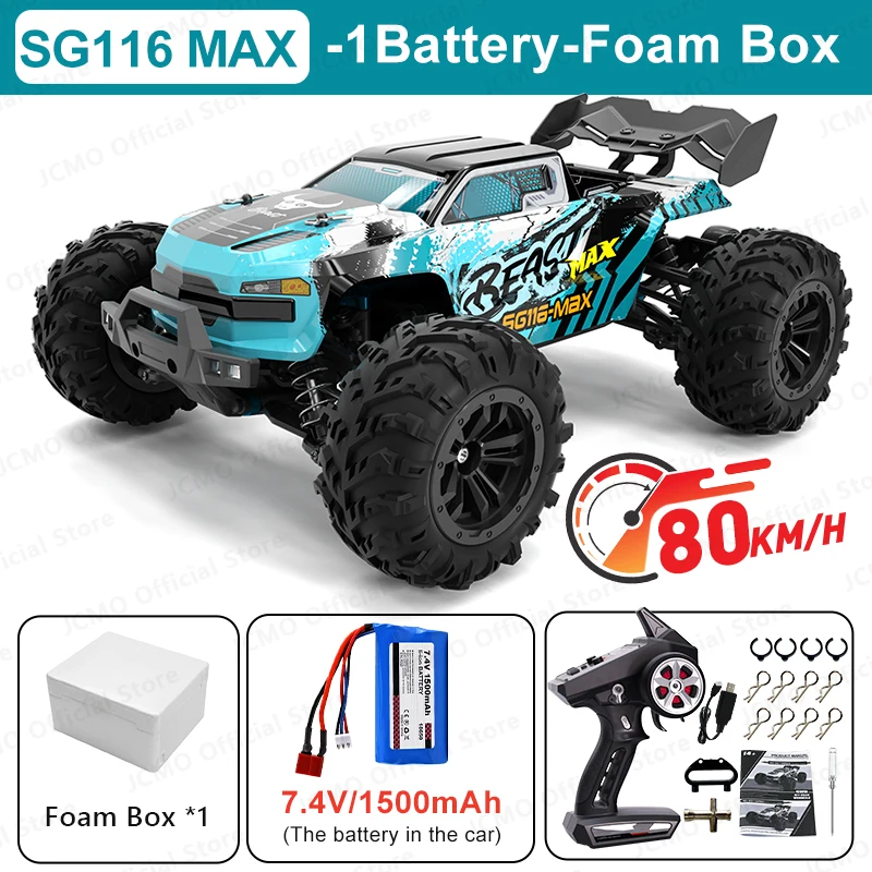 SG116MAX 80KM/H High Speed RC Car Brushless 4WD Off-Road Drift Remote Control Car 1:16 Professional Racing Cars SG116PRO 40KM/H من التحرير الجماعيسيارة SG116MAX عالية السرعة تعمل بالتحكم عن بعد، بسرعة 80 كم/ساعة، بدون فرش، دفع رباعي، مناسبة للطرق الوعرة، سيارة دريفت، بمقياس 1:16، سيارات سباق احترافية. سيارة SG116PRO بسرعة 40 كم/ساعة - Image 8