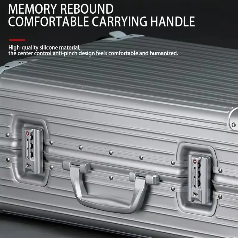 100% Aluminum-magnesium Alloy Travel Suitcase High Quality Rolling Luggage 20/24/26/29'' Trolley Luggage Carry-On Cabin Suitcase - Image 4