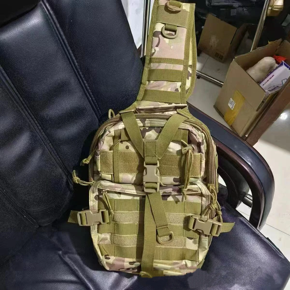 Rilibegan Chest Bag Waterproof Oxford Single Shoulder Bags Tactical Chest Bags Big Capacity Crossbody Bags Camouflage Chest Bag - Image 12