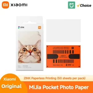 ورق صور Xiaomi ZINK Pocket مقاس 3 بوصات ذاتي اللصق للطباعة الفورية بدون حبر لطابعة Mi Pocket Printer 1S، 50 ورقة، عبوة واحدة من التحرير الجماعيورق صور شاومي زينك بوكيت، 3 بوصة، ذاتي اللصق، طباعة فورية، لا يحتاج إلى حبر، لطابعة Mi Pocket Printer 1S، عبوة من 50 ورقة
