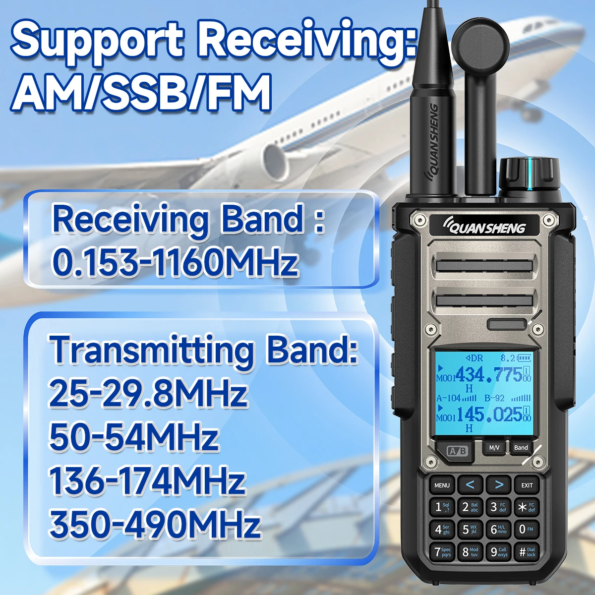 Quansheng TK11 8 Walkie Talkie Ham Radio 10W Dual Receiving PTT 27MHz CB CW LSB LW MW SW Type-C Charger NOAA for UV-K5 8 TK-11 5 من التحرير الجماعيجهاز لاسلكي هواة Quansheng TK11 8، بقدرة 10 واط، استقبال مزدوج، زر إرسال/تحدث، بتردد 27 ميجاهرتز، يدعم أنماط CB وCW وLSB وLW وMW وSW، مزود بشاحن من النوع C، متوافق مع NOAA لكاميرا UV-K5 8 TK-11 5 - Image 4