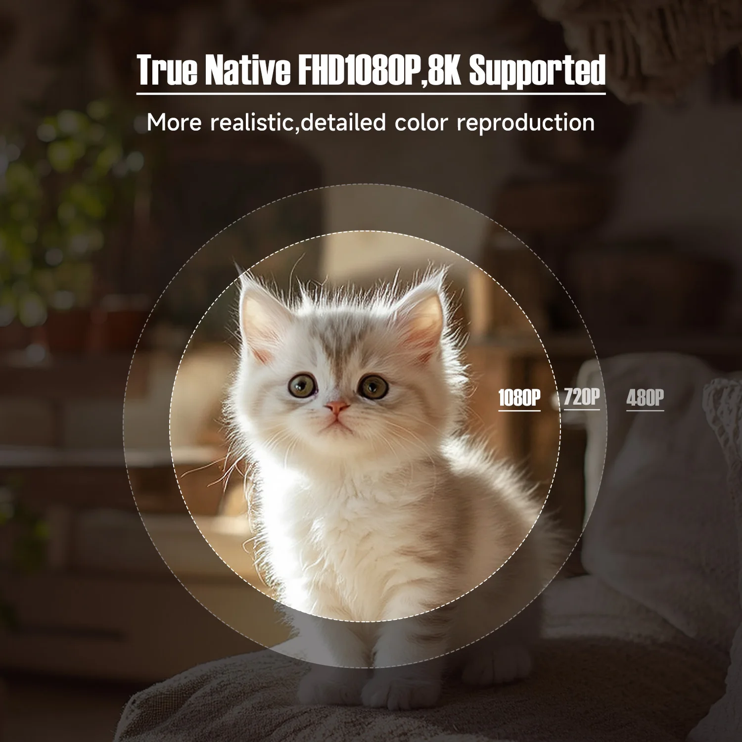 Magcubic Native 1080P 650ANSI 8K Android 14 L018 360° Projector With Auto Keystone Focus Air Mouse Wifi6 BT5.4 Portable Outdoor من قسم التحرير الجماعيجهاز عرض Magcubic Native بدقة 1080P و650ANSI و8K، يعمل بنظام Android 14 L018، بزاوية رؤية 360 درجة، مزود بخاصية تصحيح الانحراف التلقائي، وفأرة هوائية، ويدعم تقنية Wi-Fi 6 وBluetooth 5.4، وهو جهاز محمول للاستخدام الخارجي. - Image 6