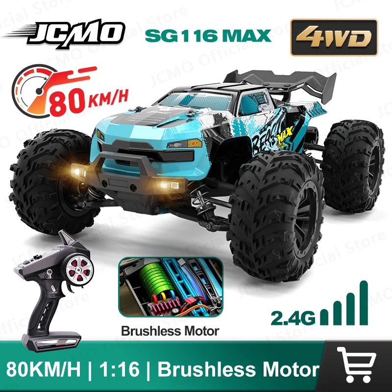 SG116MAX 80KM/H High Speed RC Car Brushless 4WD Off-Road Drift Remote Control Car 1:16 Professional Racing Cars SG116PRO 40KM/H من التحرير الجماعيسيارة SG116MAX عالية السرعة تعمل بالتحكم عن بعد، بسرعة 80 كم/ساعة، بدون فرش، دفع رباعي، مناسبة للطرق الوعرة، سيارة دريفت، بمقياس 1:16، سيارات سباق احترافية. سيارة SG116PRO بسرعة 40 كم/ساعة