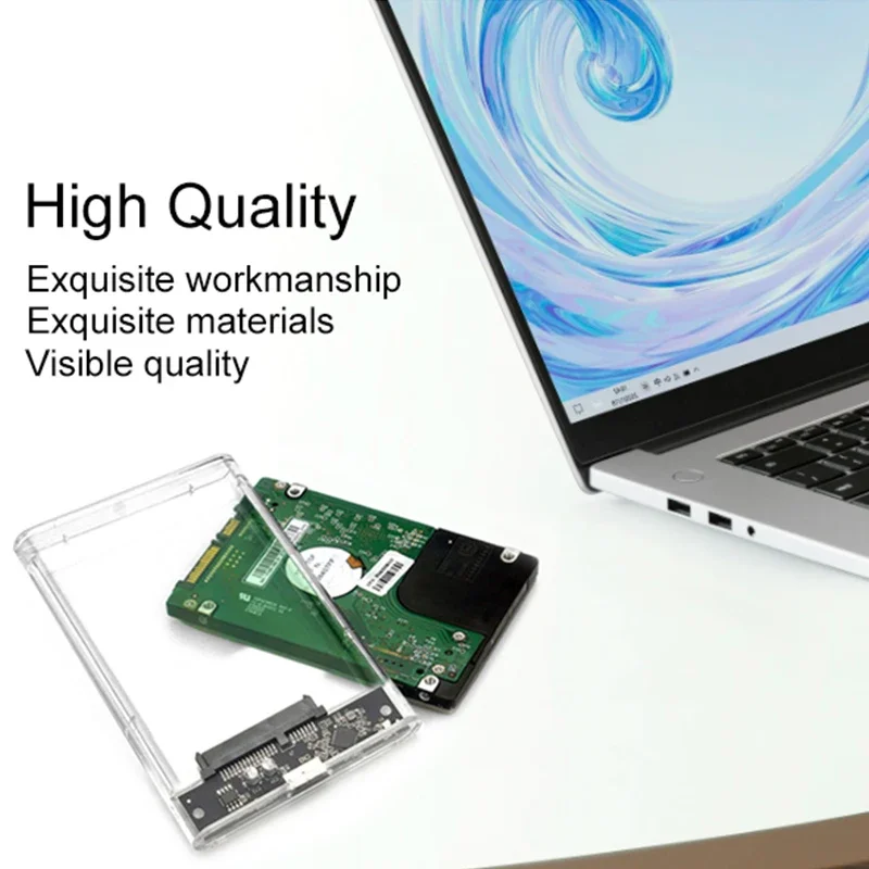 علبة محرك أقراص صلبة 3.0/3.1 بوصة SATA SSD بسرعة نقل بيانات 5 جيجابت في الثانية وتصميم شفاف - هيكل خارجي للهاتف المحمول من التحرير الجماعيعلبة قرص صلب 3.0/3.1 بوصة، علبة قرص صلب SSD SATA 2.5 بوصة بسرعة نقل 5 جيجابت في الثانية وتصميم شفاف، هيكل خارجي محمول - Image 4