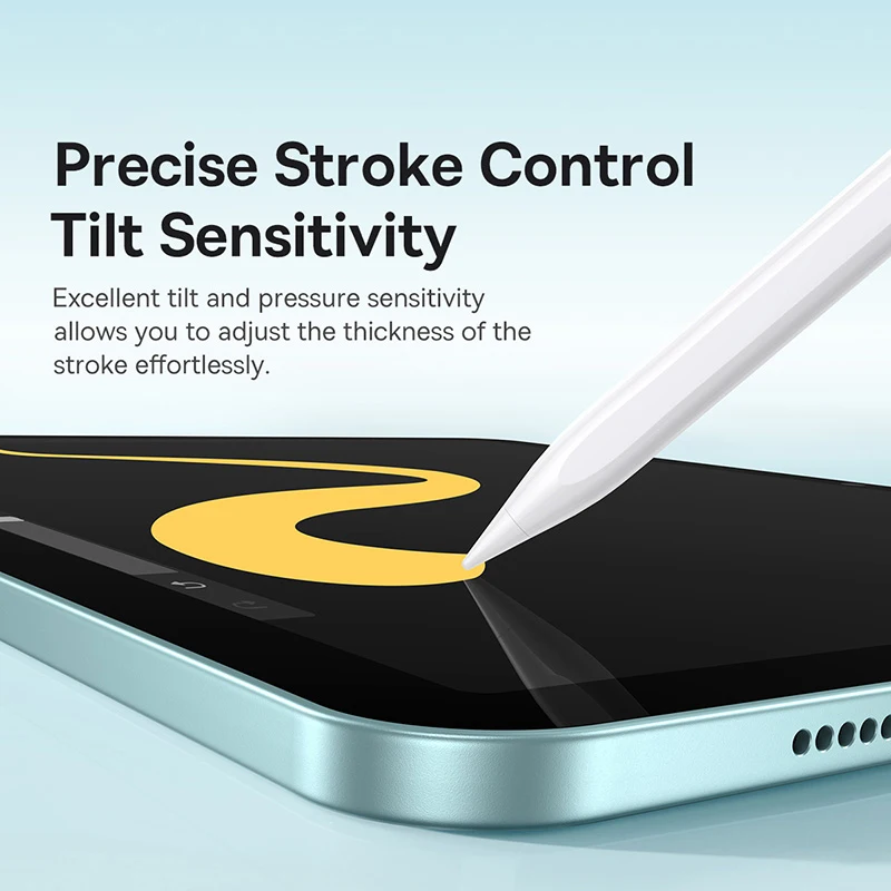 Baseus 3rd Gen Bluetooth Stylus for Apple Pencil Palm Rejection Compatible with iPad pro Mini Air 2024 2022-2018 for Apple Pen من التحرير الجماعيقلم Baseus من الجيل الثالث بتقنية بلوتوث، متوافق مع قلم Apple Pencil، مع خاصية رفض راحة اليد، متوافق مع iPad Pro وMini وAir (2024، 2022، 2018) وقلم Apple Pencil. - Image 5