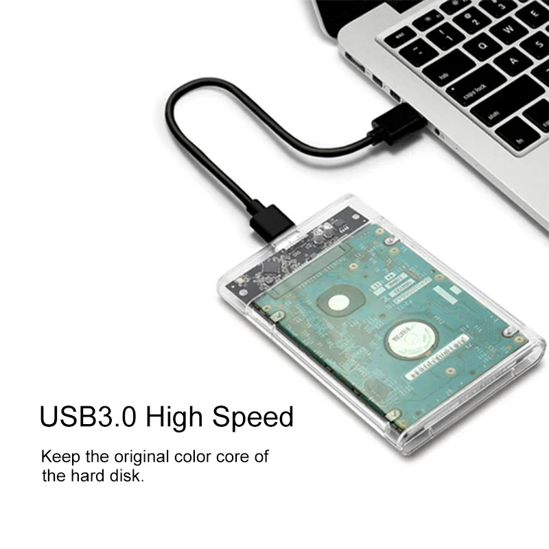 علبة محرك أقراص صلبة 3.0/3.1 بوصة SATA SSD بسرعة نقل بيانات 5 جيجابت في الثانية وتصميم شفاف - هيكل خارجي للهاتف المحمول من التحرير الجماعيعلبة قرص صلب 3.0/3.1 بوصة، علبة قرص صلب SSD SATA 2.5 بوصة بسرعة نقل 5 جيجابت في الثانية وتصميم شفاف، هيكل خارجي محمول - Image 5