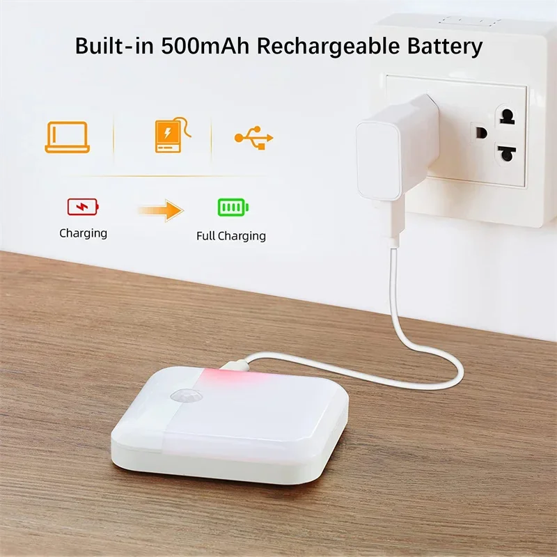مصباح ليلي LED مزود بمستشعر حركة PIR، قابل لإعادة الشحن عبر USB، مزود بمفتاح تشغيل، مناسب لغرفة النوم، المطبخ، الخزائن، لاسلكي، مناسب للخزائن من قسم التعديل الجماعيمصباح ليلي LED مزود بمستشعر حركة PIR، قابل لإعادة الشحن عبر منفذ USB، مزود بمفتاح تشغيل، مناسب لغرفة النوم والمطبخ والخزائن، يعمل لاسلكياً. - Image 6