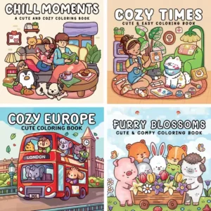 Cozy Europe, Times Coloring Book Chill Moments Stress Relief Drawing Book Perfect Gift for Party and Birthday Christmas من قسم التعديل الجماعيكتاب تلوين أوروبا الدافئة من تايمز، كتاب رسم لتخفيف التوتر والاسترخاء، هدية مثالية للحفلات وأعياد الميلاد وعيد الميلاد.