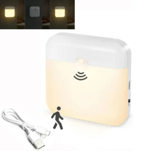 مصباح ليلي LED مزود بمستشعر حركة PIR، قابل لإعادة الشحن عبر USB، مزود بمفتاح تشغيل، مناسب لغرفة النوم، المطبخ، الخزائن، لاسلكي، مناسب للخزائن من قسم التعديل الجماعيمصباح ليلي LED مزود بمستشعر حركة PIR، قابل لإعادة الشحن عبر منفذ USB، مزود بمفتاح تشغيل، مناسب لغرفة النوم والمطبخ والخزائن، يعمل لاسلكياً.