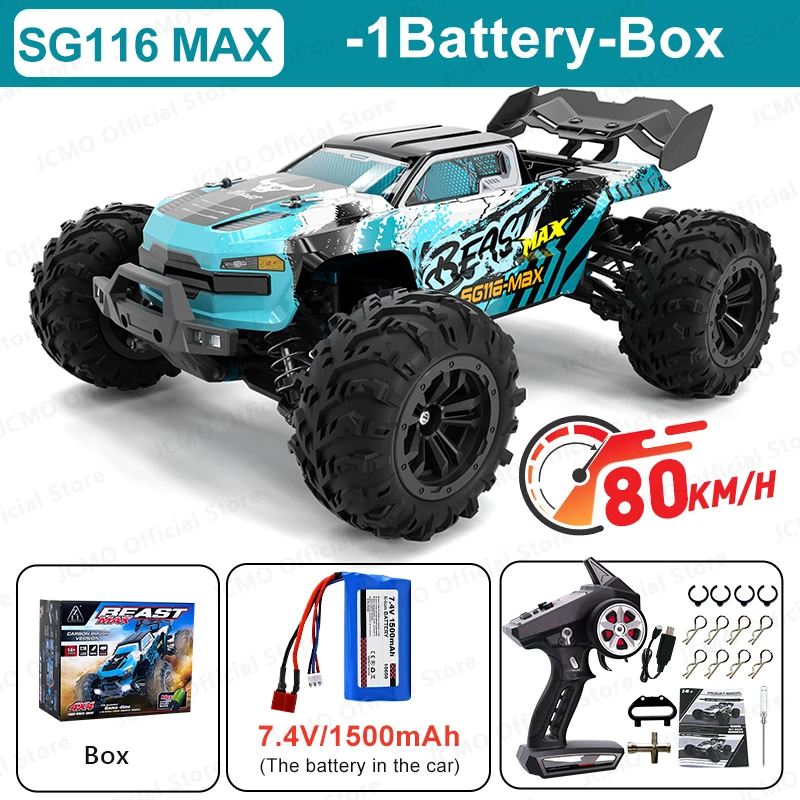 SG116MAX 80KM/H High Speed RC Car Brushless 4WD Off-Road Drift Remote Control Car 1:16 Professional Racing Cars SG116PRO 40KM/H من التحرير الجماعيسيارة SG116MAX عالية السرعة تعمل بالتحكم عن بعد، بسرعة 80 كم/ساعة، بدون فرش، دفع رباعي، مناسبة للطرق الوعرة، سيارة دريفت، بمقياس 1:16، سيارات سباق احترافية. سيارة SG116PRO بسرعة 40 كم/ساعة - Image 11
