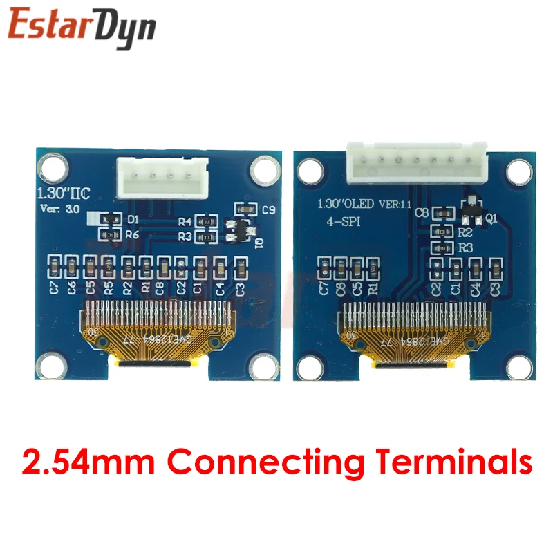 RoHS 1.3 inch OLED Module White/Blue SPI/IIC I2C Communicate Color 128X64 1.3 inch OLED LCD LED Display Module 1.3 من التحرير الجماعيوحدة عرض OLED مقاس 1.3 بوصة متوافقة مع معايير RoHS، تدعم الألوان الأبيض والأزرق، وتدعم بروتوكولات SPI/IIC وI2C، بدقة 128×64 بكسل. - Image 3
