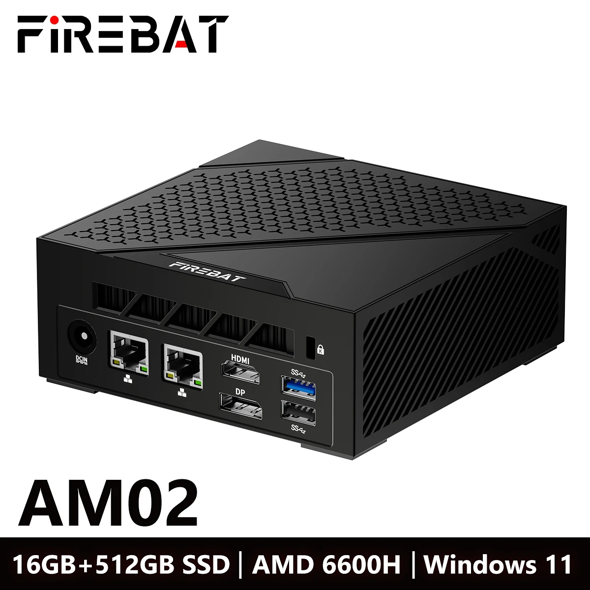 FIREBET AM02 Mini PC 6600H CPU 6C/12T MAX 4.5GHz 16GB LPDDR5 RAM 512GB SSD Windows 11 Desktop 2*RJ45 WIFI6 BT5.2 Gaming Computer من التحرير الجماعيجهاز كمبيوتر صغير FIREBET AM02 بمعالج 6600H سداسي النواة/اثني عشر خيطًا بتردد أقصى 4.5 جيجاهرتز، وذاكرة وصول عشوائي LPDDR5 سعة 16 جيجابايت، وقرص SSD سعة 512 جيجابايت، ونظام تشغيل ويندوز 11، ومنفذي RJ45، وواي فاي 6، وبلوتوث 5.2، مخصص للألعاب - Image 7