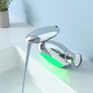 Temperature Sensitive 4 Modes Outlet Basin Faucet Large LED Light Hot Cold Water Sink Mixer Wash Tap Single Hole For Bathroom