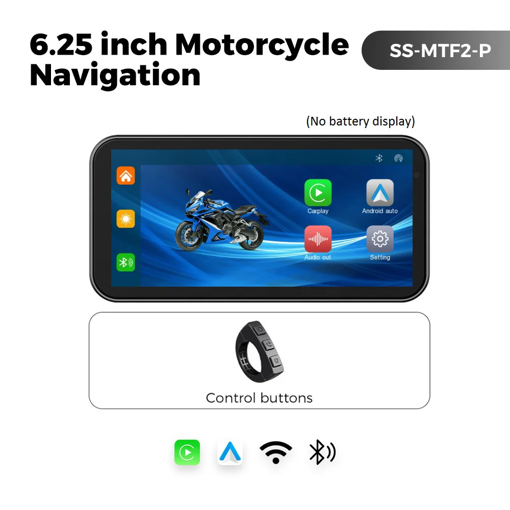 جهاز ملاحة GPS للدراجات النارية محمول مقاس 6.25 بوصة مقاوم للماء بمعيار IP67، يدعم CarPlay وAndroid Auto وDVR لتسجيل القيادة وشاشة مراقبة للدراجات النارية مع واي فاي من قسم التحرير الجماعيجهاز ملاحة GPS للدراجات النارية محمول بشاشة 6.25 بوصة، مقاوم للماء بمعيار IP67، مزود بتقنية لاسلكية CarPlay وAndroid Auto، مسجل فيديو رقمي للقيادة، وشاشة مراقبة للدراجات النارية بتقنية واي فاي - Image 9