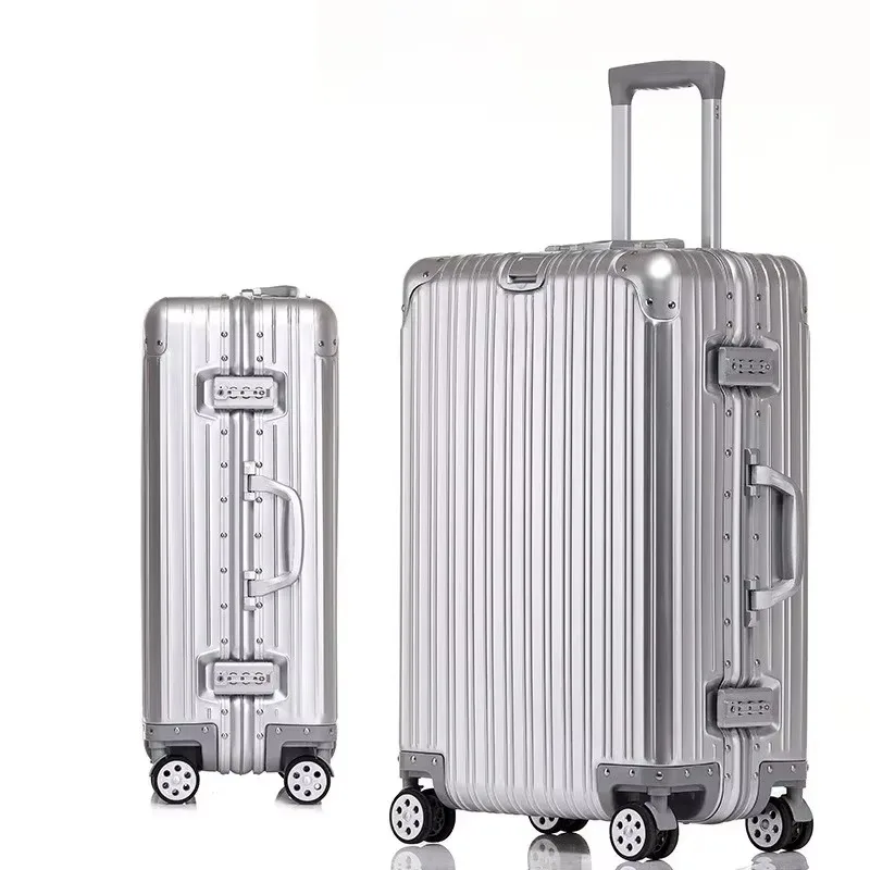 100% Aluminum-magnesium Alloy Travel Suitcase High Quality Rolling Luggage 20/24/26/29'' Trolley Luggage Carry-On Cabin Suitcase - Image 12