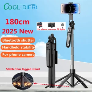 COOL DIER New Tripod for Smartphone Camera,Tripods Stand with Bluetooth shutter,Wireless Selfie Stick brackets with Phone Holder من قسم التحرير الجماعيحامل ثلاثي جديد من COOL DIER لكاميرا الهاتف الذكي، حامل ثلاثي مزود بخاصية البلوتوث، وحامل عصا سيلفي لاسلكي مع حامل للهاتف