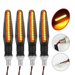 2PCS Universal LED Turn Signal Light Motorcycle 12v IP68 Waterproof Amber Flasher Indexer Blinker Rear Lights Lamp Accessories من قسم التحرير الجماعيقطعتان من مصابيح إشارة الانعطاف LED العالمية للدراجات النارية، 12 فولت، مقاومة للماء بمعيار IP68، لون كهرماني، مصابيح خلفية وامضة، ملحقات مصابيح