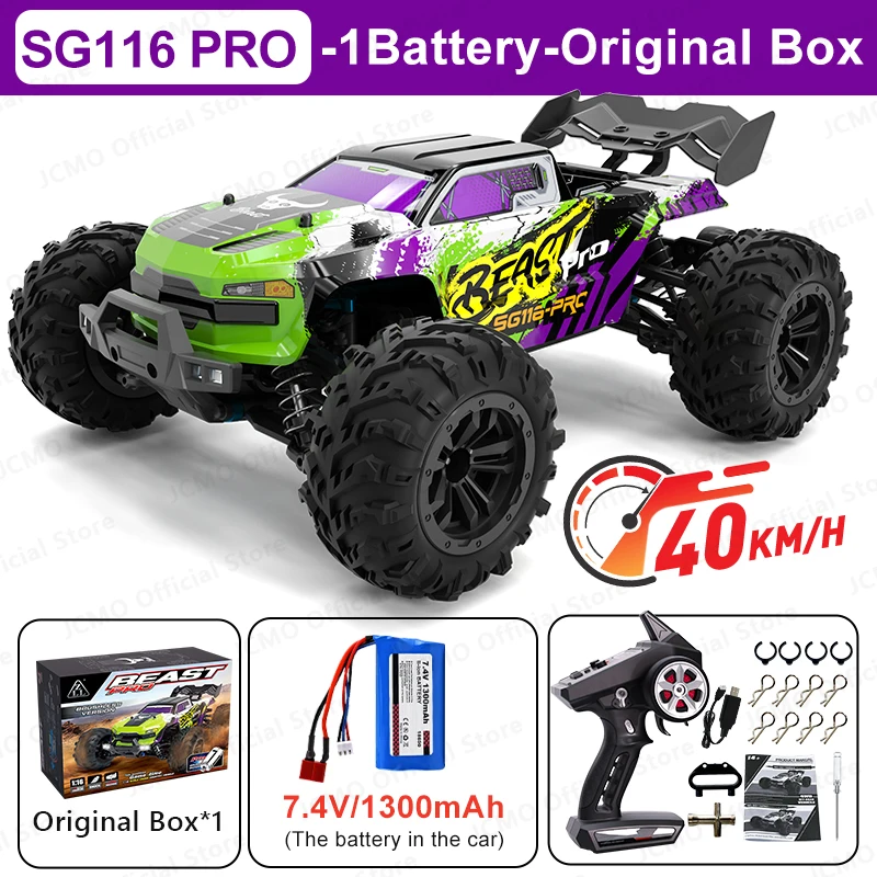 SG116MAX 80KM/H High Speed RC Car Brushless 4WD Off-Road Drift Remote Control Car 1:16 Professional Racing Cars SG116PRO 40KM/H من التحرير الجماعيسيارة SG116MAX عالية السرعة تعمل بالتحكم عن بعد، بسرعة 80 كم/ساعة، بدون فرش، دفع رباعي، مناسبة للطرق الوعرة، سيارة دريفت، بمقياس 1:16، سيارات سباق احترافية. سيارة SG116PRO بسرعة 40 كم/ساعة - Image 9