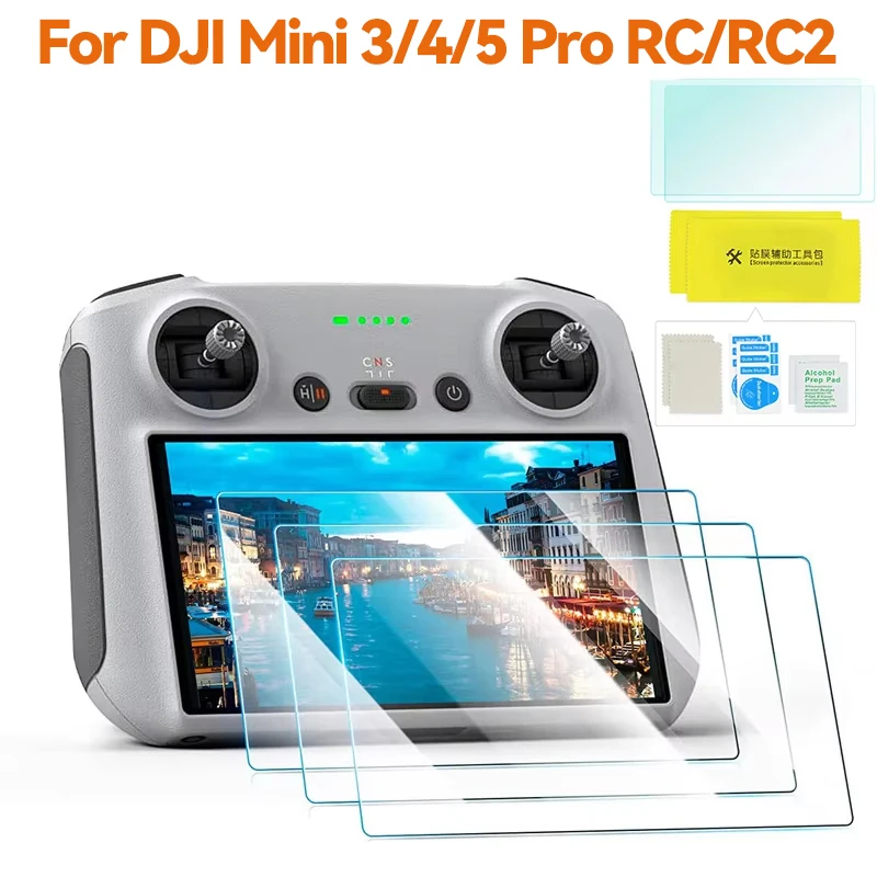 فيلم الحماية لـ DJI Mini 3/3 Pro Mini 4 5 Pro HD Glass Screen Protector Anti-Scratch Screen Film RC RC 2 Remote Accessories من التحرير الجماعيفيلم حماية لشاشة DJI Mini 3/3 Pro Mini 4 5 Pro HD من الزجاج المقاوم للخدش، ملحقات جهاز التحكم عن بعد RC 2